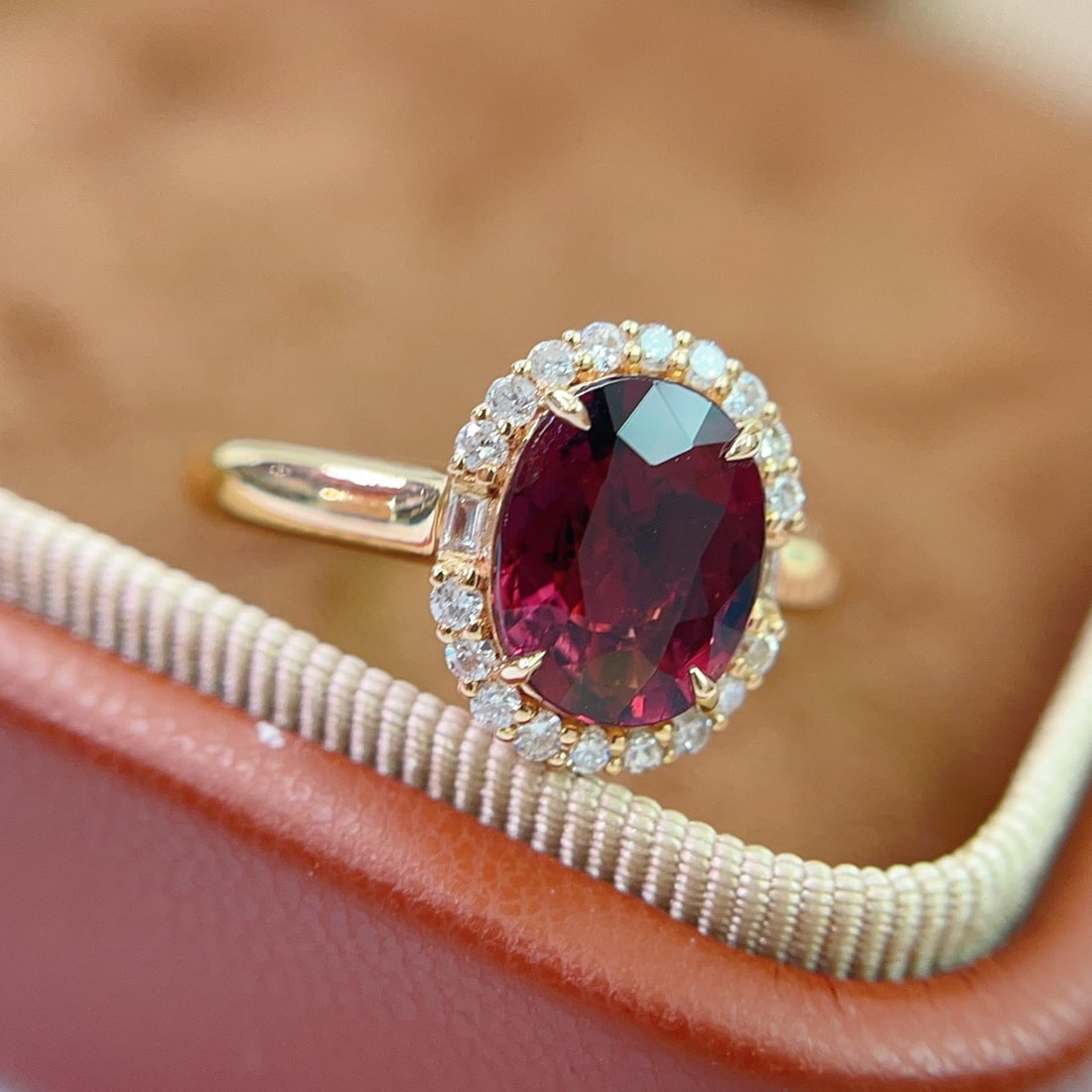 14k Gold 2.99 Ct Natural Tourmaline & Diamond Ring - 3