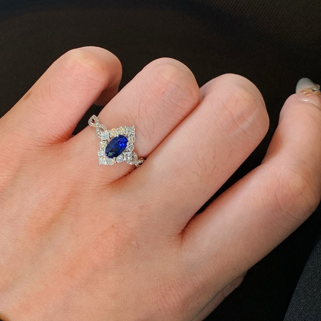 14k Gold 1.66 Ctw Natural Sapphire & Diamond Ring - 5