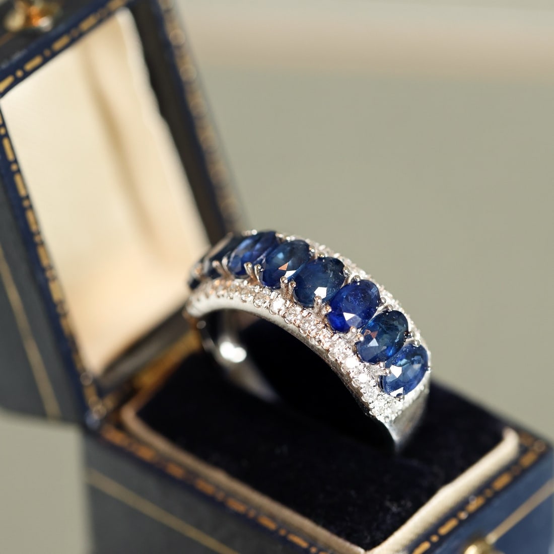 14k Gold 3.28 Ctw Natural Sapphire & Diamond Ring - 3