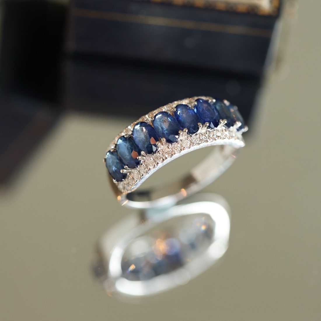 14k Gold 3.28 Ctw Natural Sapphire & Diamond Ring - 6