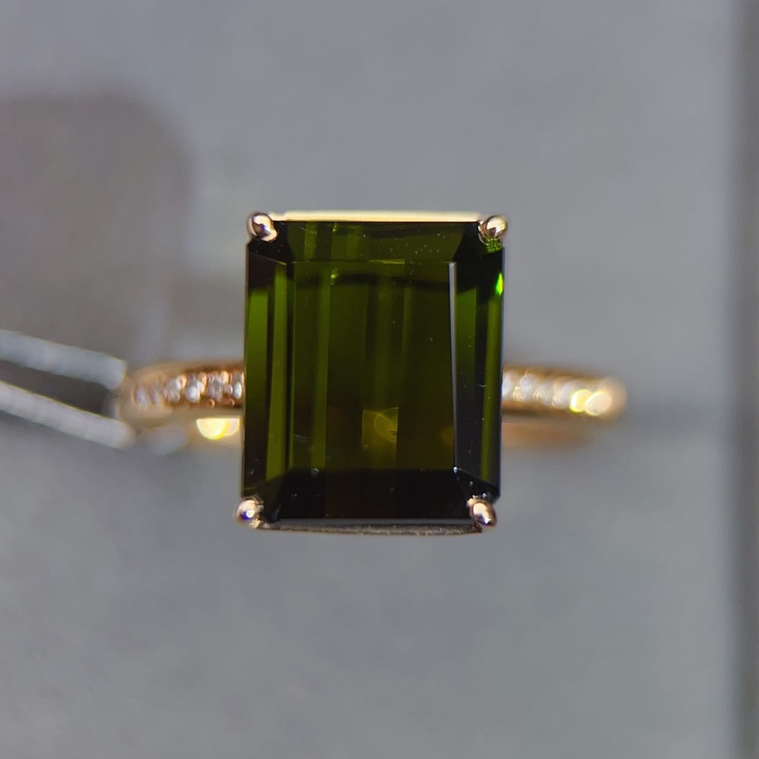 14k Gold 4.18 Ctw Natural Tourmaline & Diamond Ring - 2
