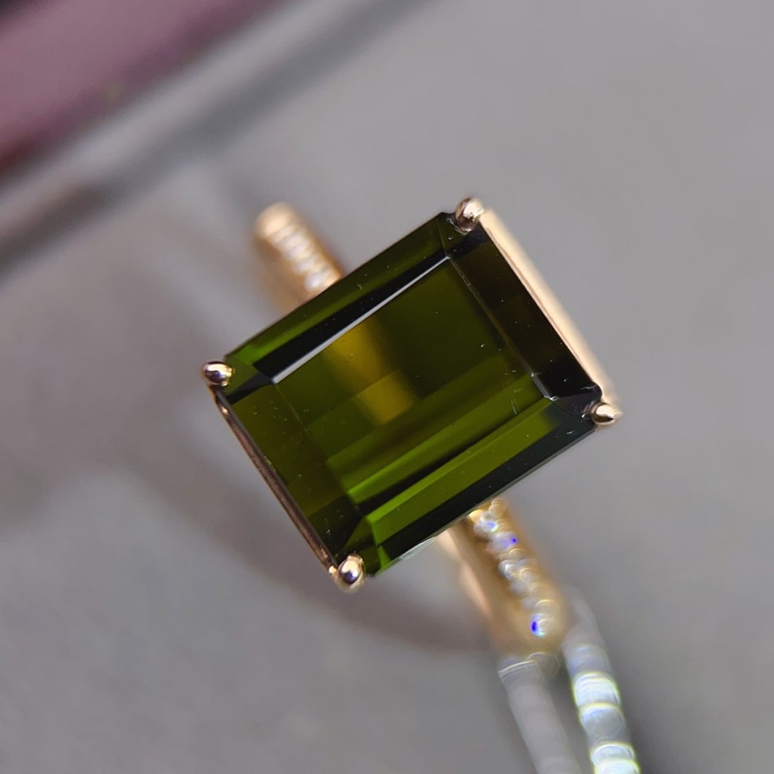 14k Gold 4.18 Ctw Natural Tourmaline & Diamond Ring - 3