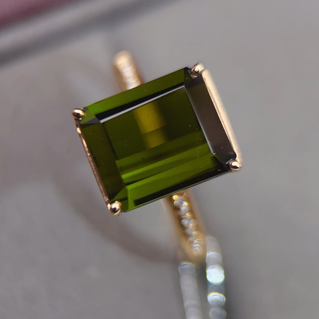 14k Gold 4.18 Ctw Natural Tourmaline & Diamond Ring - 4