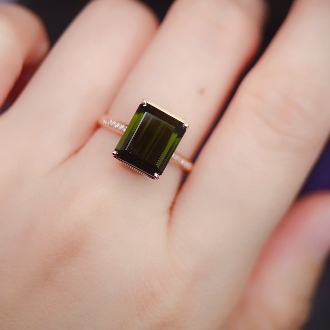 14k Gold 4.18 Ctw Natural Tourmaline & Diamond Ring - 6