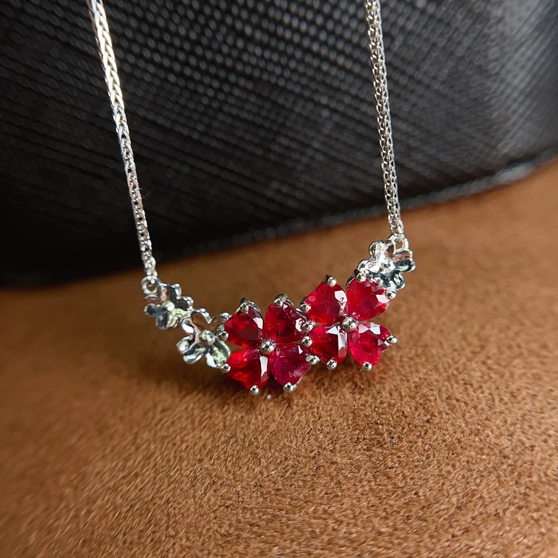 14k Gold 1.35 Ct Natural Ruby Necklace - 3