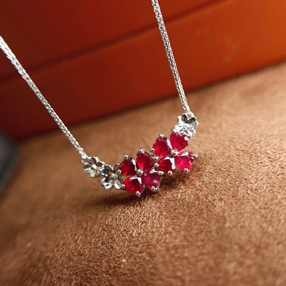 14k Gold 1.35 Ct Natural Ruby Necklace - 5