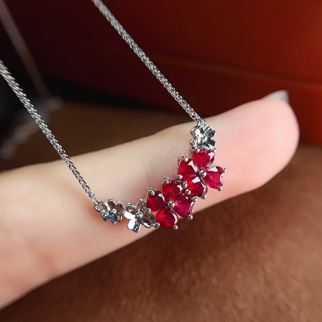 14k Gold 1.35 Ct Natural Ruby Necklace - 6