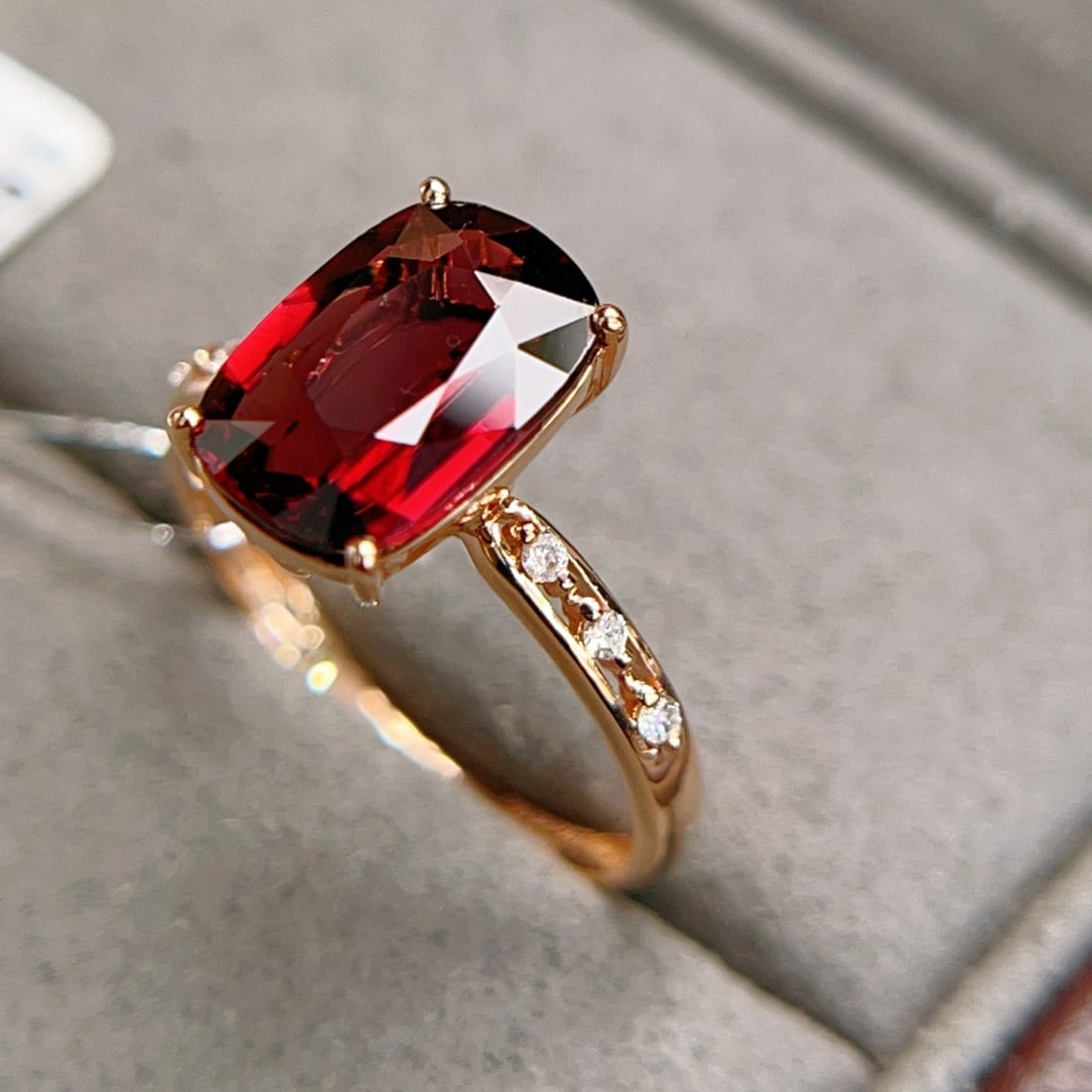 14k Gold 2.61 Ctw Natural Tourmaline & Diamond Ring - 5