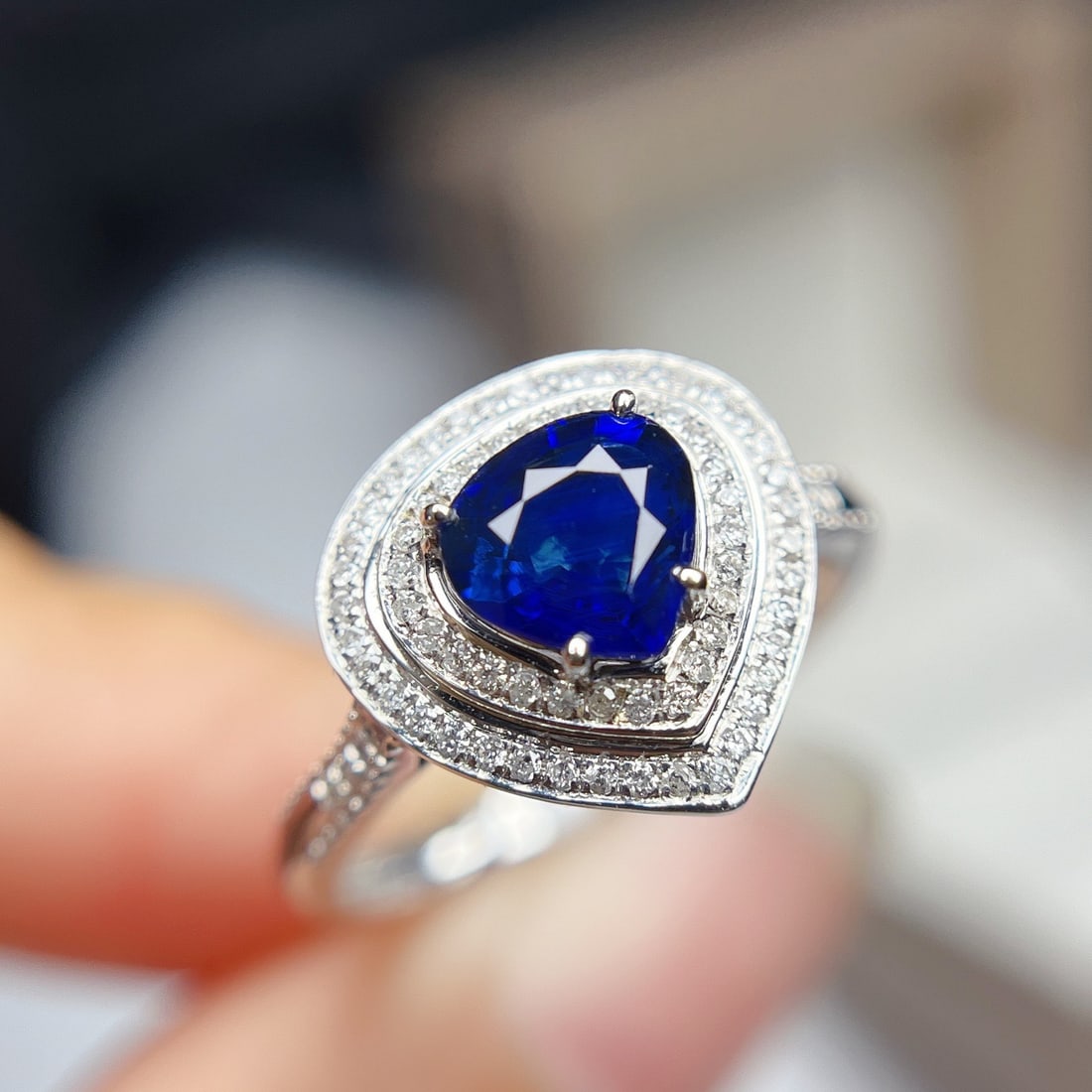 14k Gold 1.20 Ct Natural Sapphire & Diamond Ring - 2