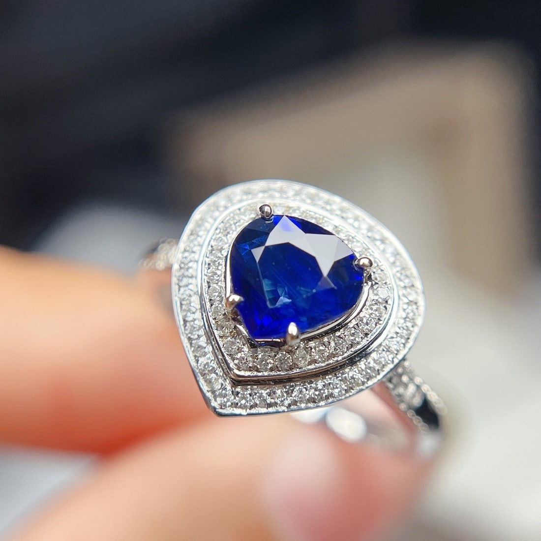 14k Gold 1.20 Ct Natural Sapphire & Diamond Ring - 3