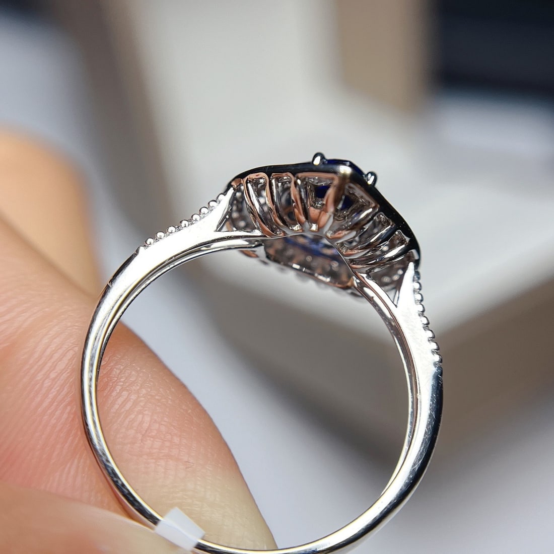 14k Gold 1.20 Ct Natural Sapphire & Diamond Ring - 5