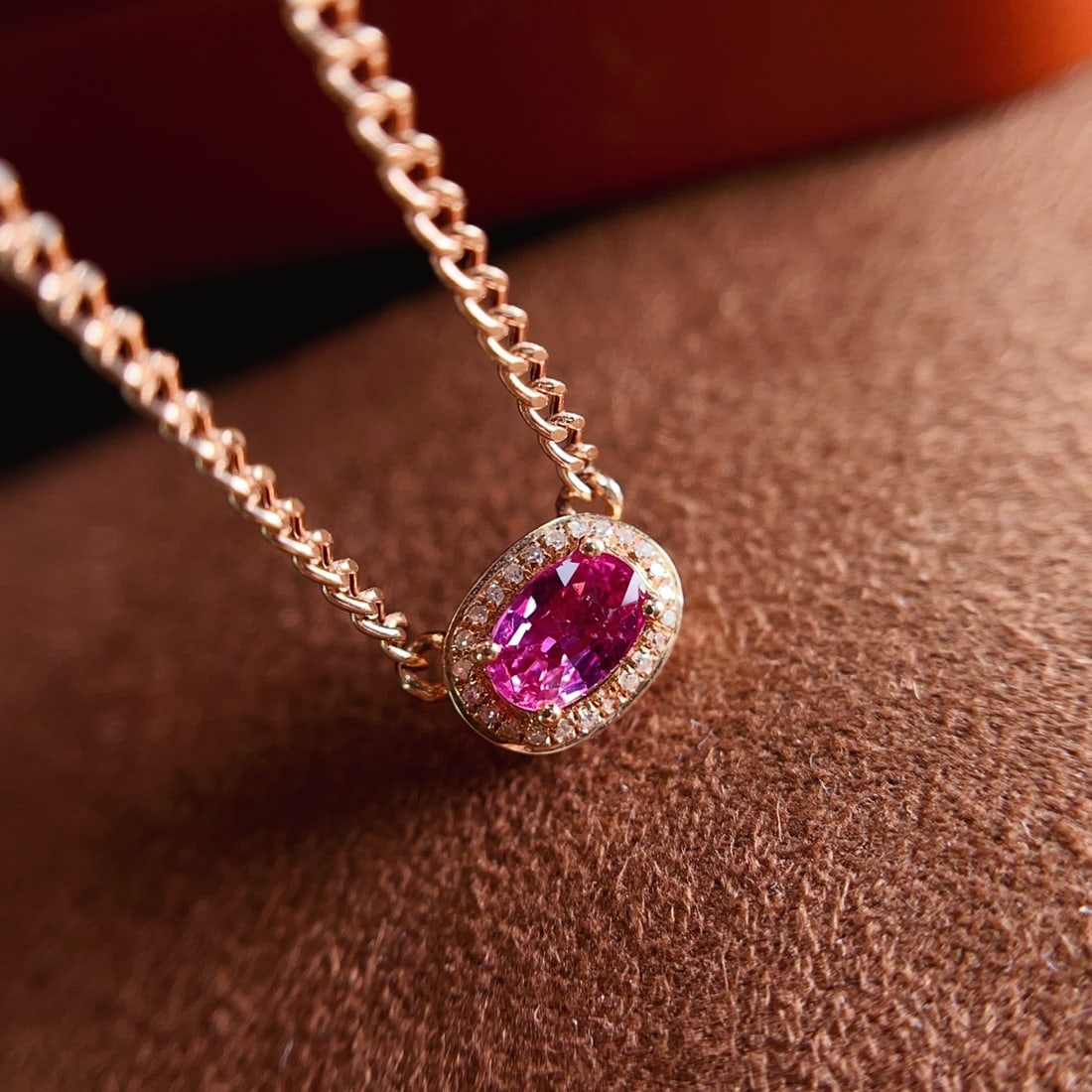 14k Gold 1.05 Ct Natural Ruby & Diamond Necklace - 3