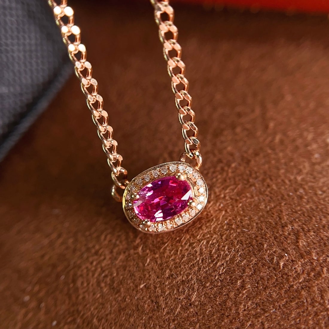 14k Gold 1.05 Ct Natural Ruby & Diamond Necklace - 6