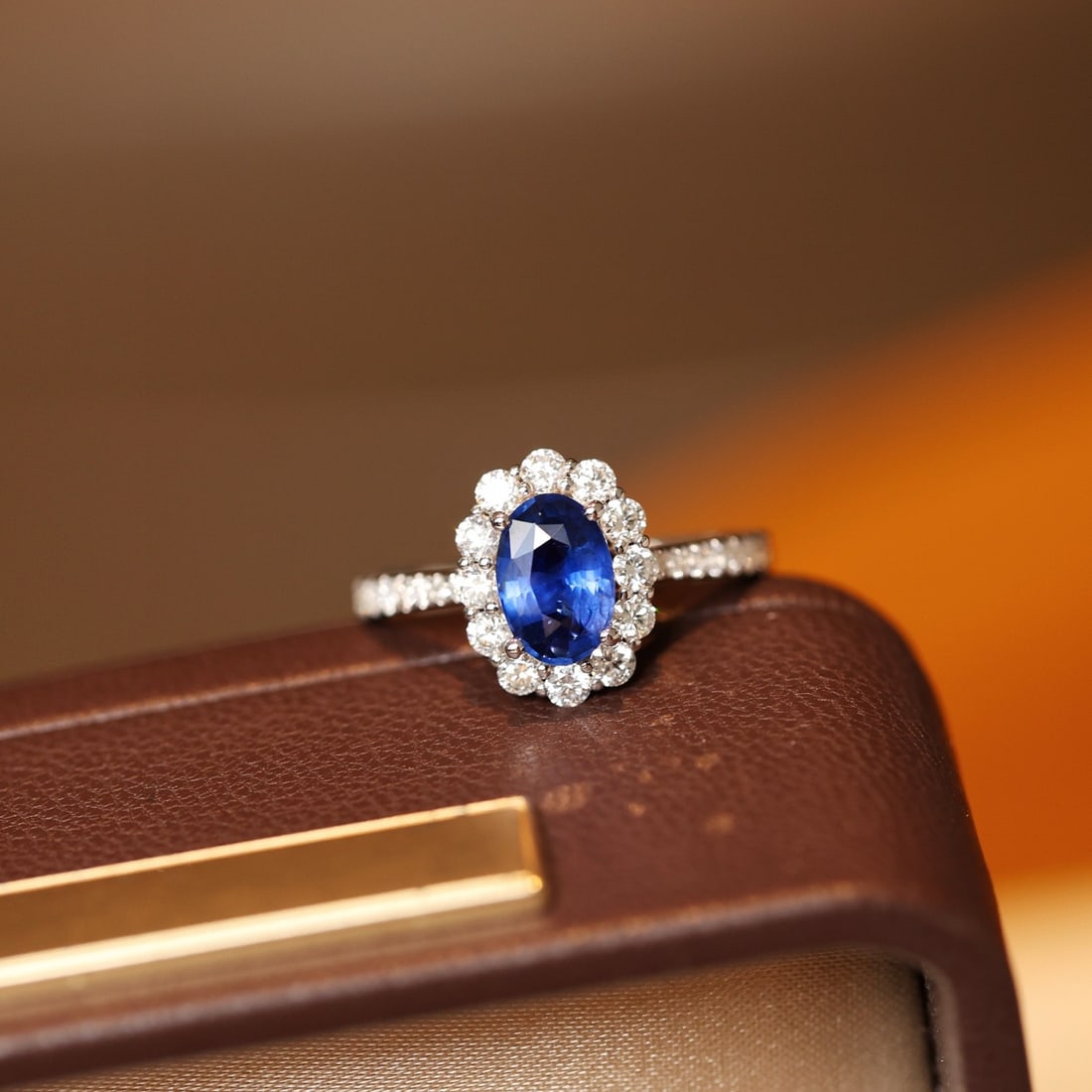 14k Gold 1.96 Ctw Natural Sapphire & Diamond Ring: Ref:231094437 // gold content:14k gold // ring size:7. 25us // // main gemstone:sapphire // shape:oval // carat weight:1. 30ct // color:blue // treatment:natural // // adjacent gemstone 2 : diamond