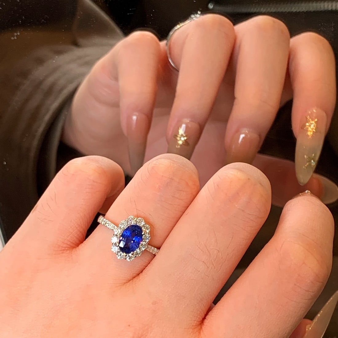 14k Gold 1.96 Ctw Natural Sapphire & Diamond Ring - 3
