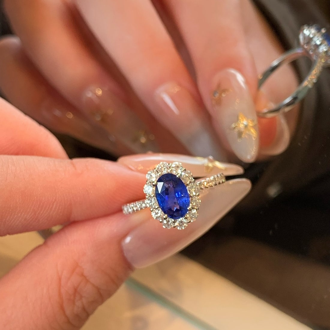 14k Gold 1.96 Ctw Natural Sapphire & Diamond Ring - 4