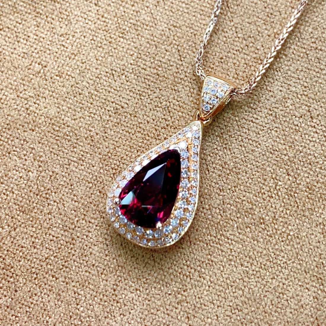 14k Gold 1.89 Ctw Natural Tourmaline & Diamond Pendant( Without Chain ) - 3
