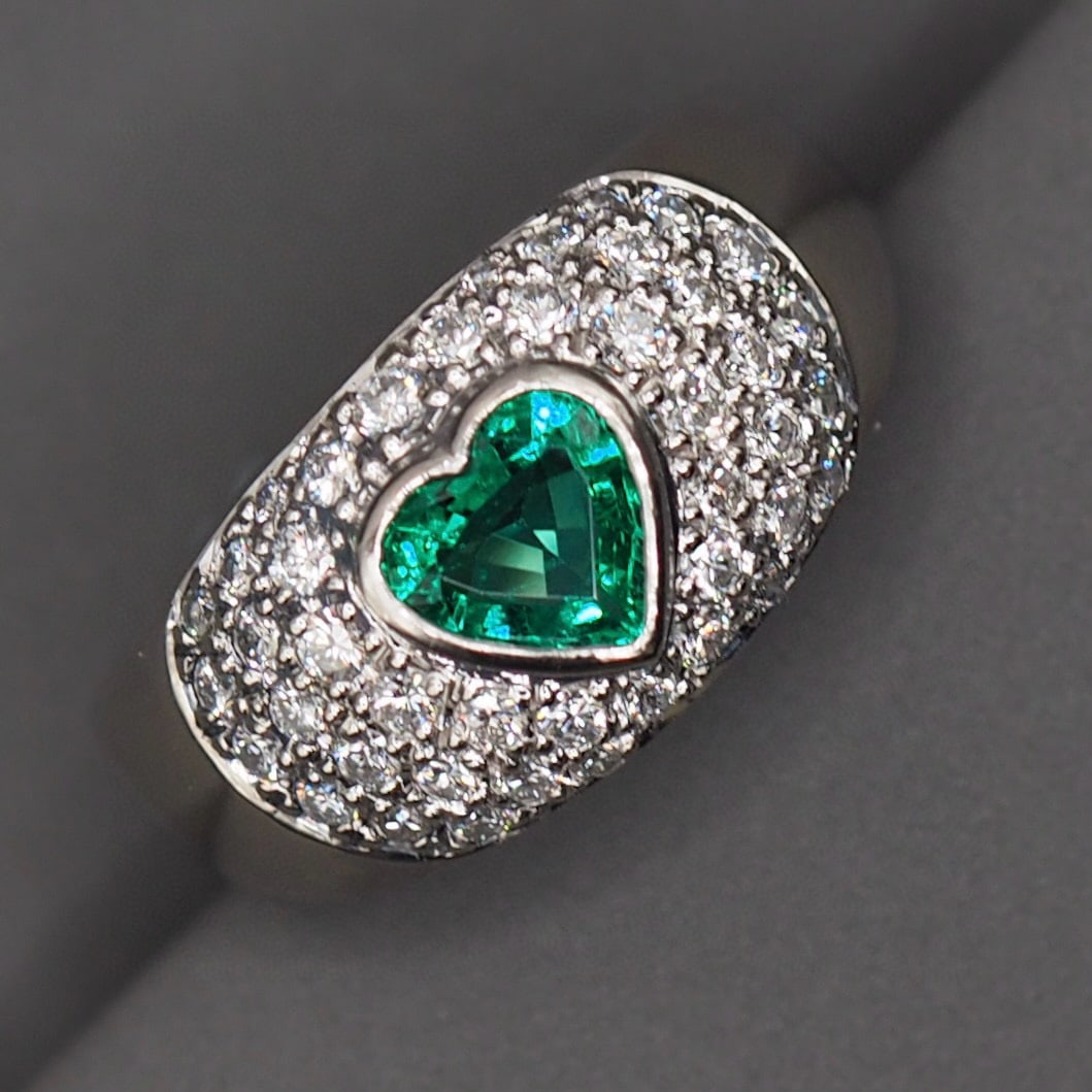 14k Gold 1.21 Ctw Natural Emerald & Diamond Ring - 2