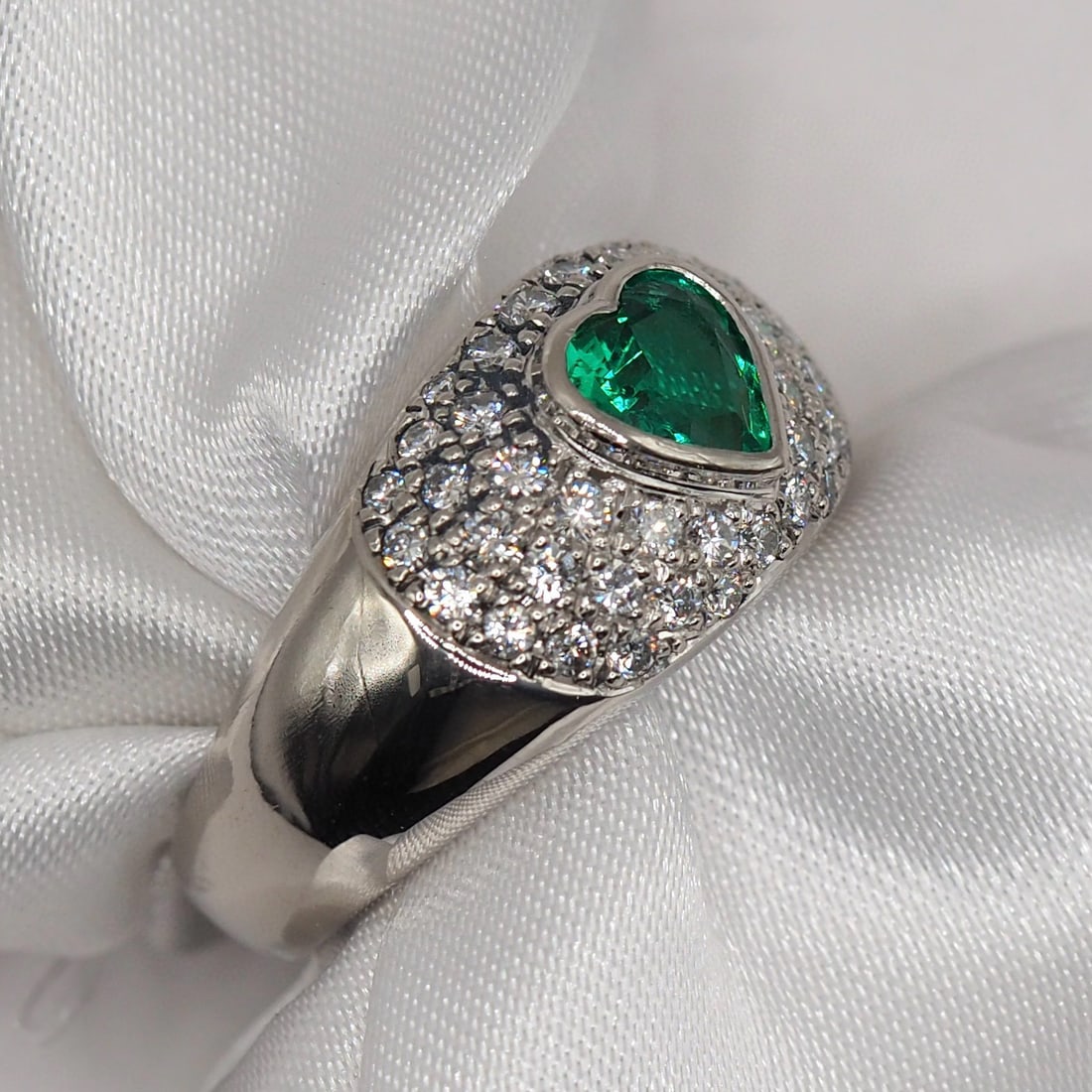 14k Gold 1.21 Ctw Natural Emerald & Diamond Ring - 5