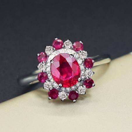 14k Gold 1.27 Ctw Natural Ruby & Diamond Ring - 4