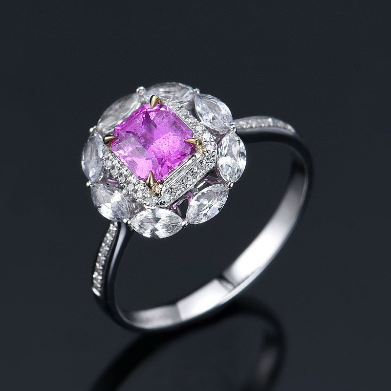 14k Gold 1.01 Ctw Natural Sapphire & Diamond Ring - 4
