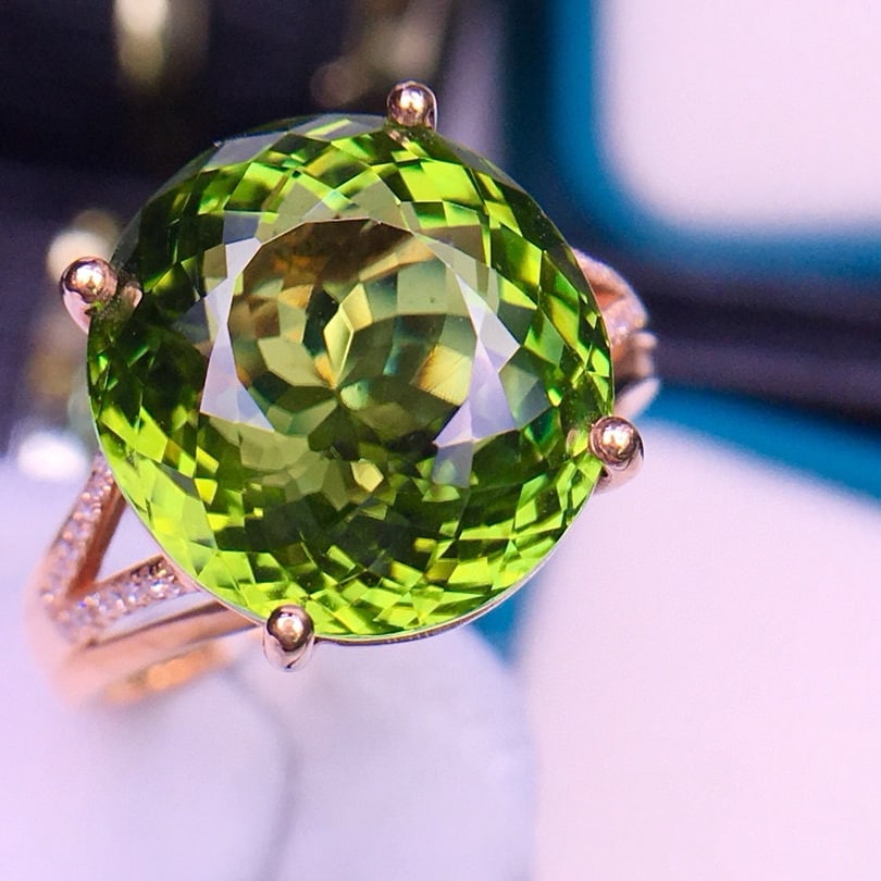 14k Gold 10.5 Ct Natural Tourmaline & Diamond Ring - 2