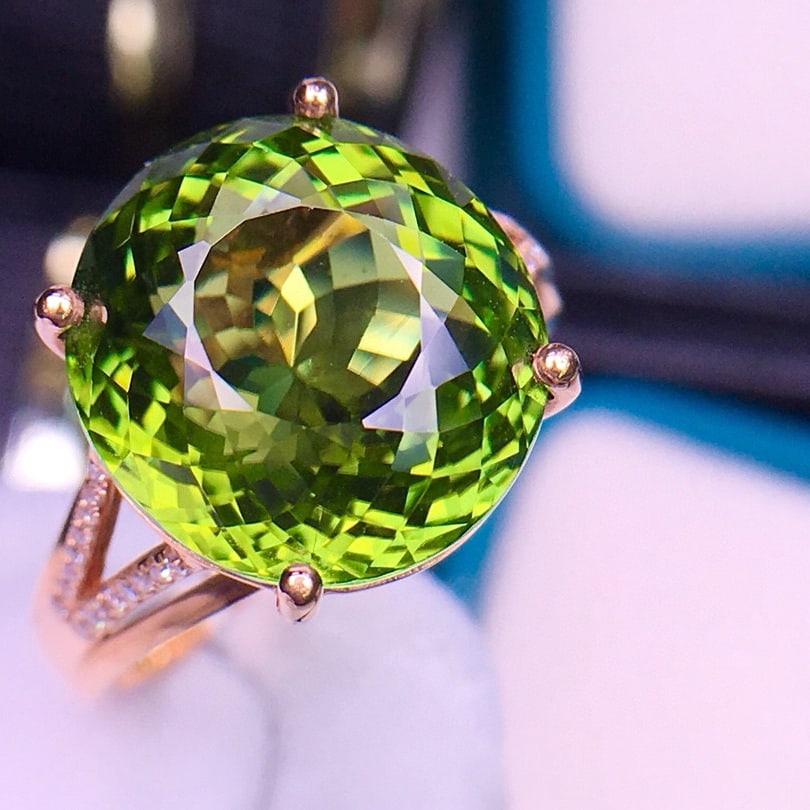 14k Gold 10.5 Ct Natural Tourmaline & Diamond Ring - 3
