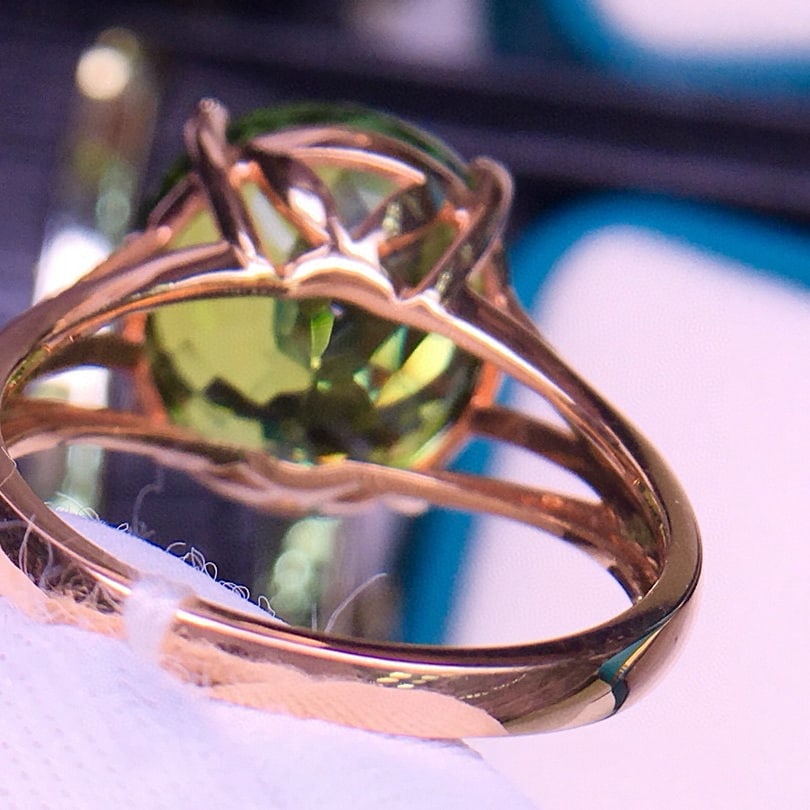 14k Gold 10.5 Ct Natural Tourmaline & Diamond Ring - 5
