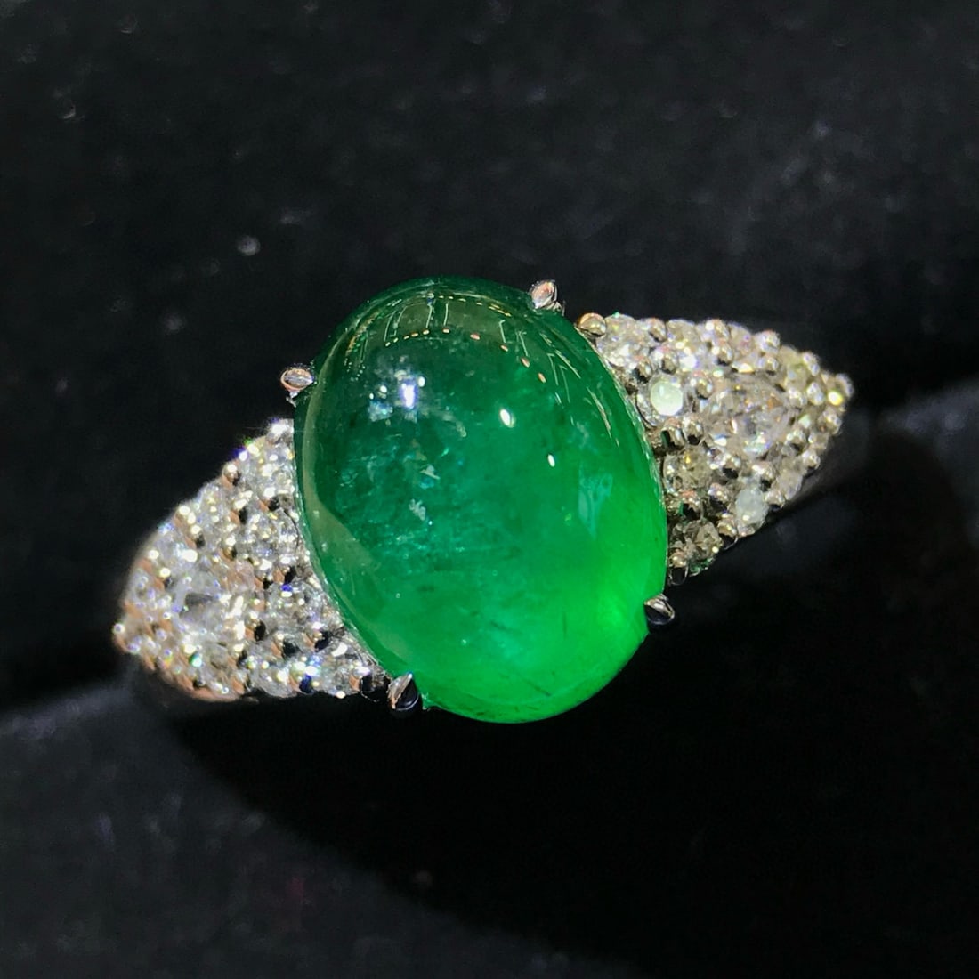 14k Gold 3.71 Ctw Natural Emerald & Diamond Ring - 2
