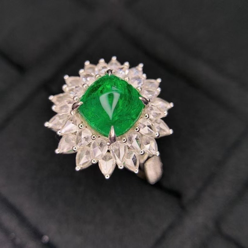 14k Gold 3.86 Ctw Natural Emerald & Diamond Ring - 3