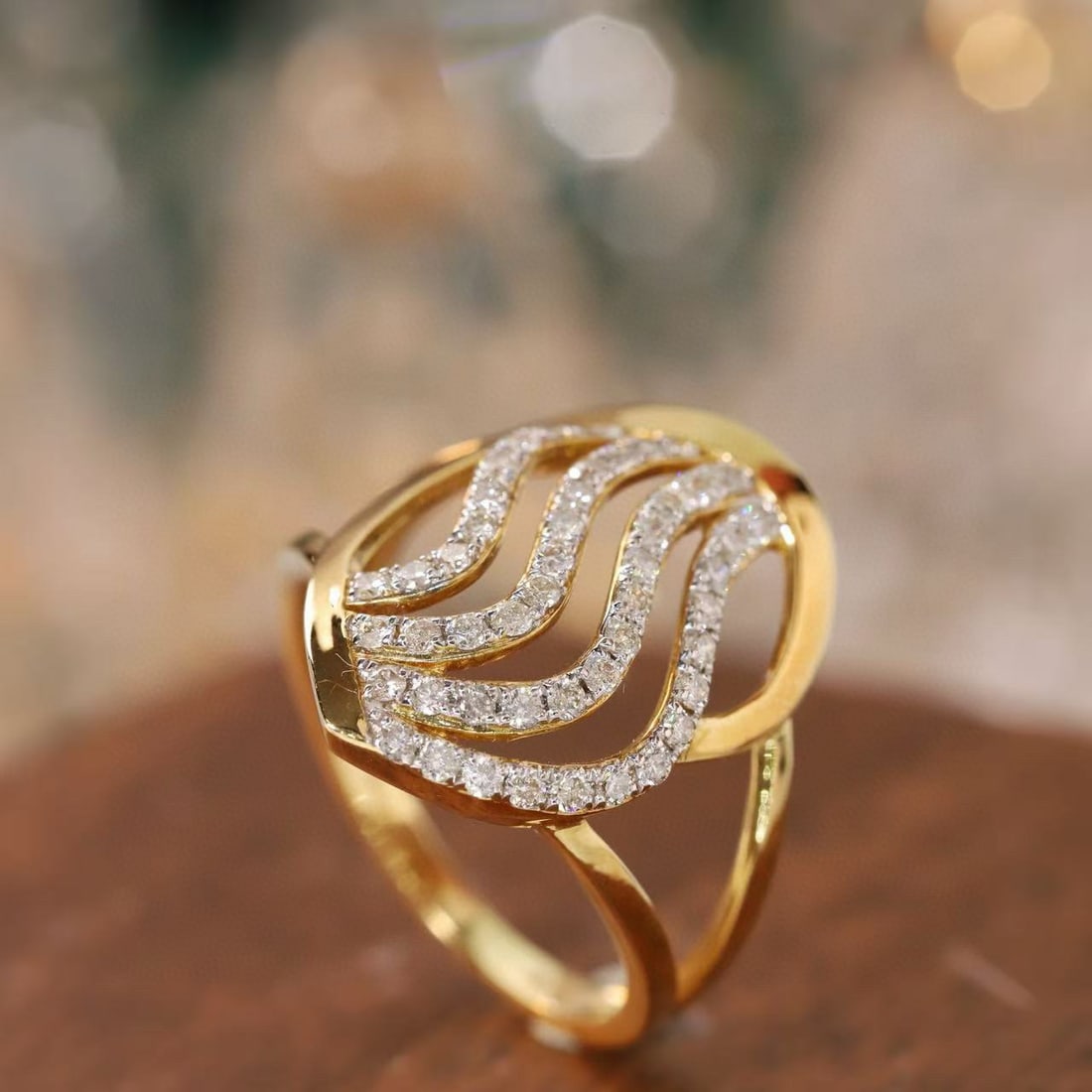 14k Gold 0.40 Ct Natural H Diamond Ring - 5