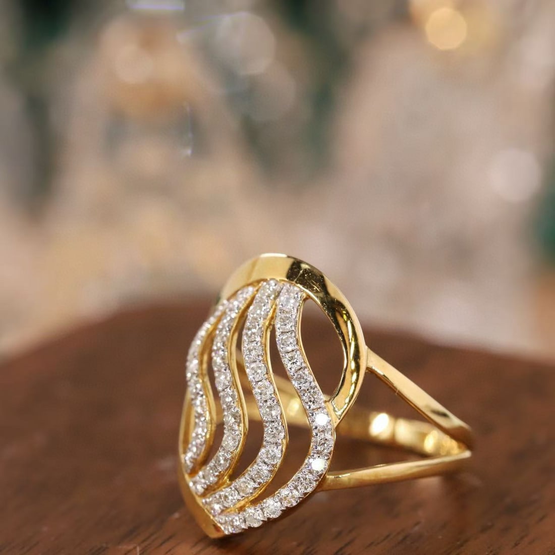 14k Gold 0.40 Ct Natural H Diamond Ring - 6