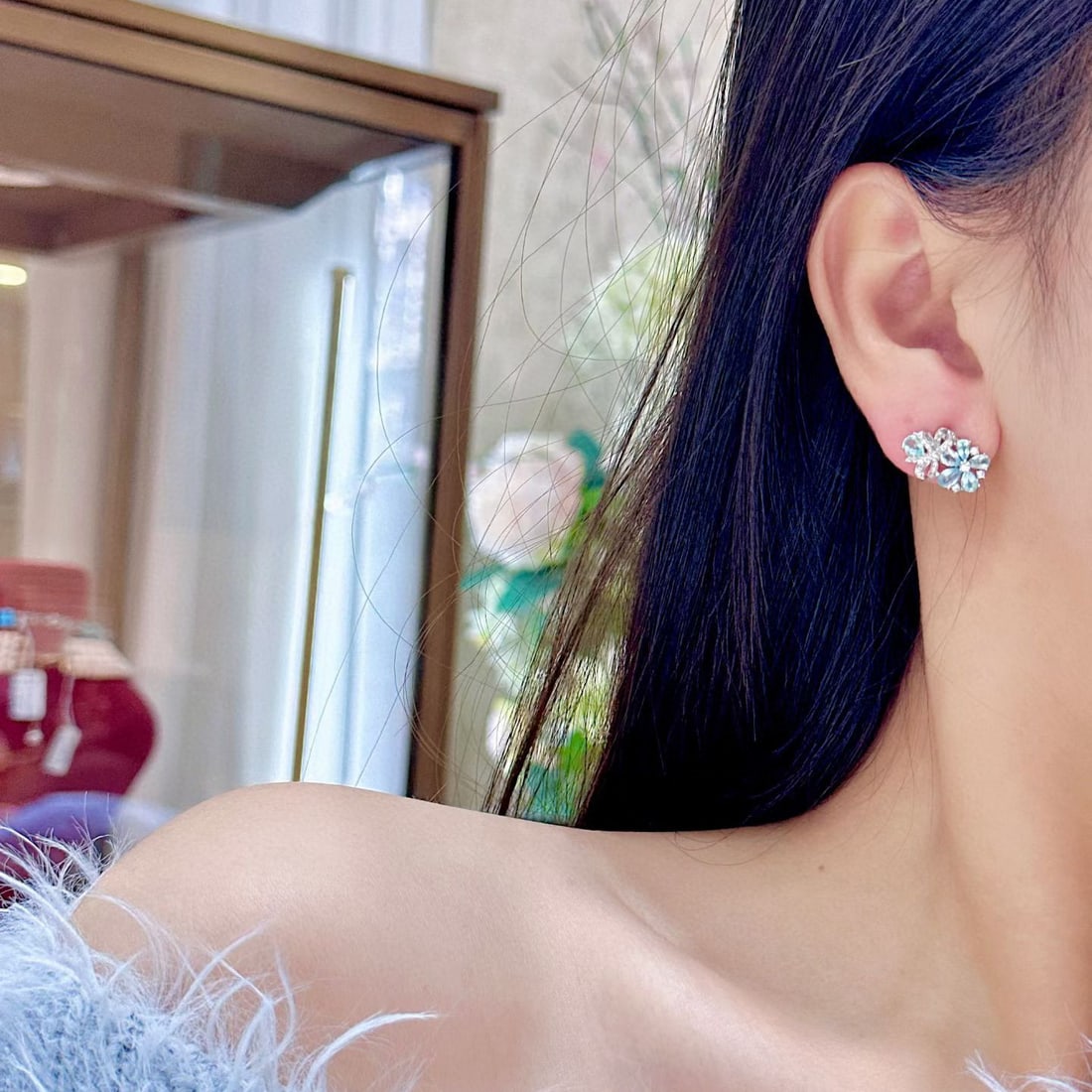 14k Gold 1.77 Ctw Natural Paraiba Tourmaline & Diamond Earrings - 4