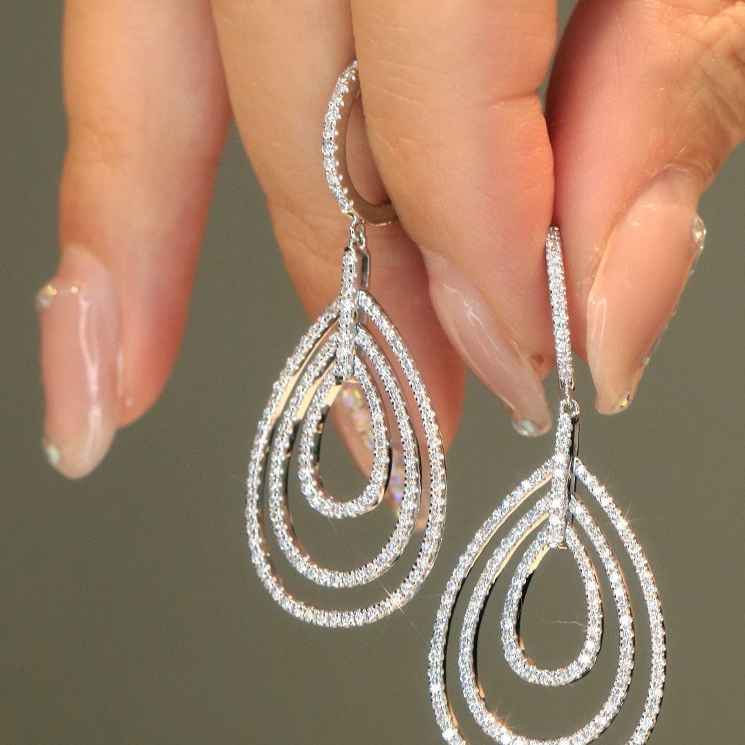 14k Gold 1.1 Ct Natural H Diamond Earrings - 8