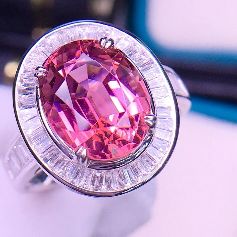 14k Gold 5.87 Ctw Natural Tourmaline & Diamond Ring - 3