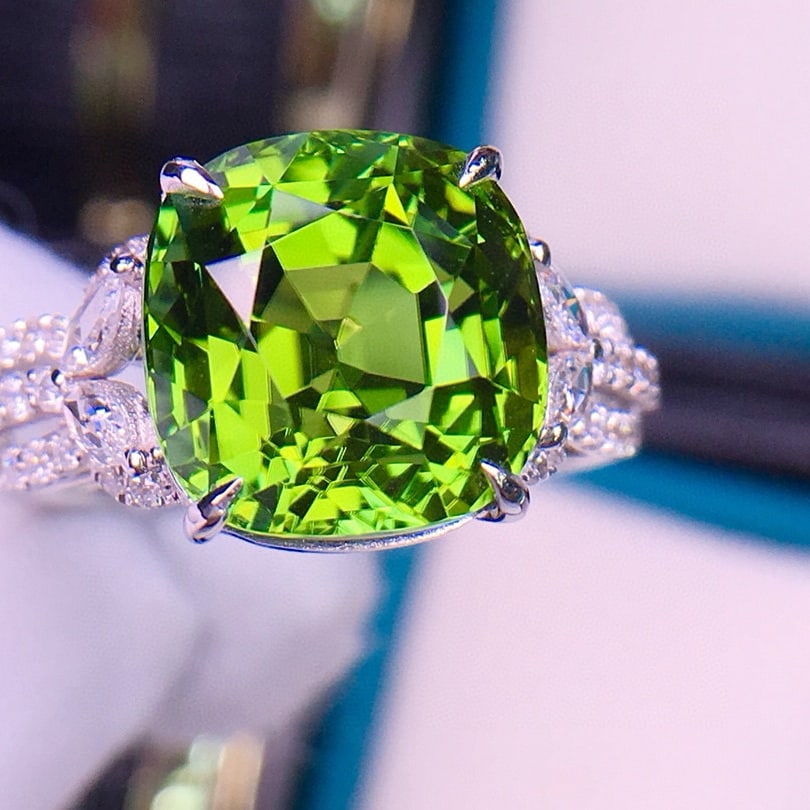 14k Gold 7.1 Ct Natural Tourmaline & Diamond Ring - 2