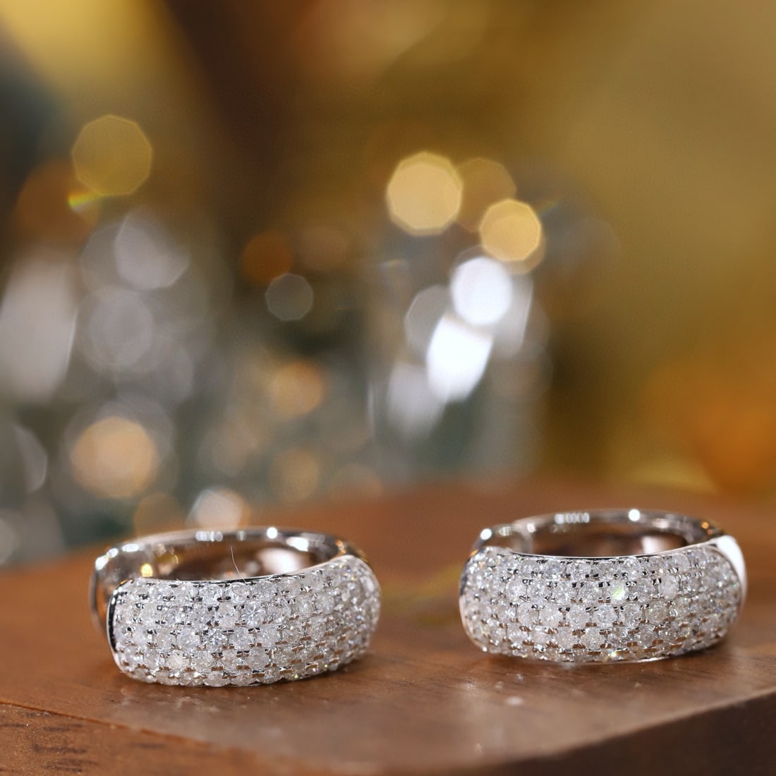 14k Gold 0.85 Ct Natural H Diamond Earrings - 3