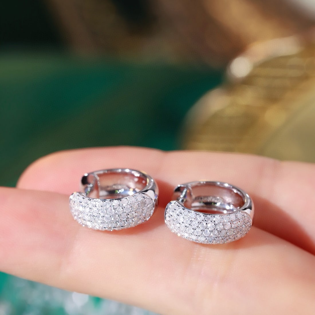 14k Gold 0.85 Ct Natural H Diamond Earrings - 5