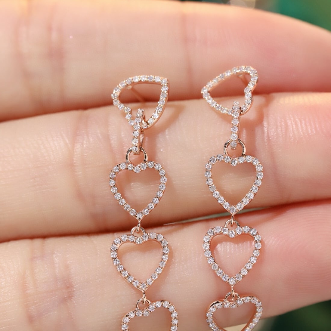 14k Gold 0.56 Ct Natural H Diamond Earrings - 2