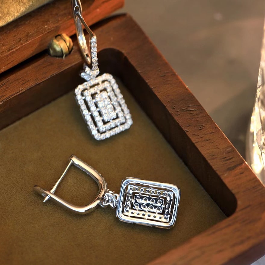 14k Gold 0.8 Ct Natural H Diamond Earrings - 2