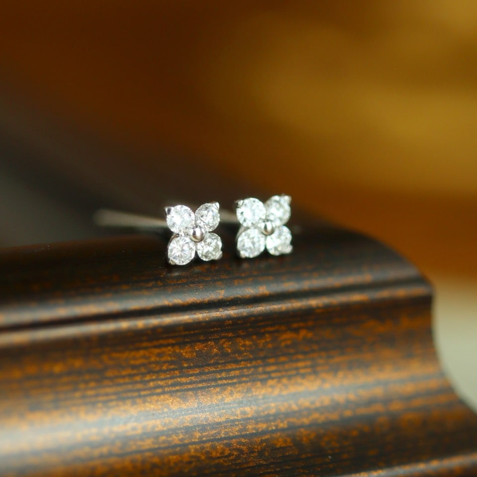 14k Gold 0.40 Ct Natural H Diamond Earrings - 2