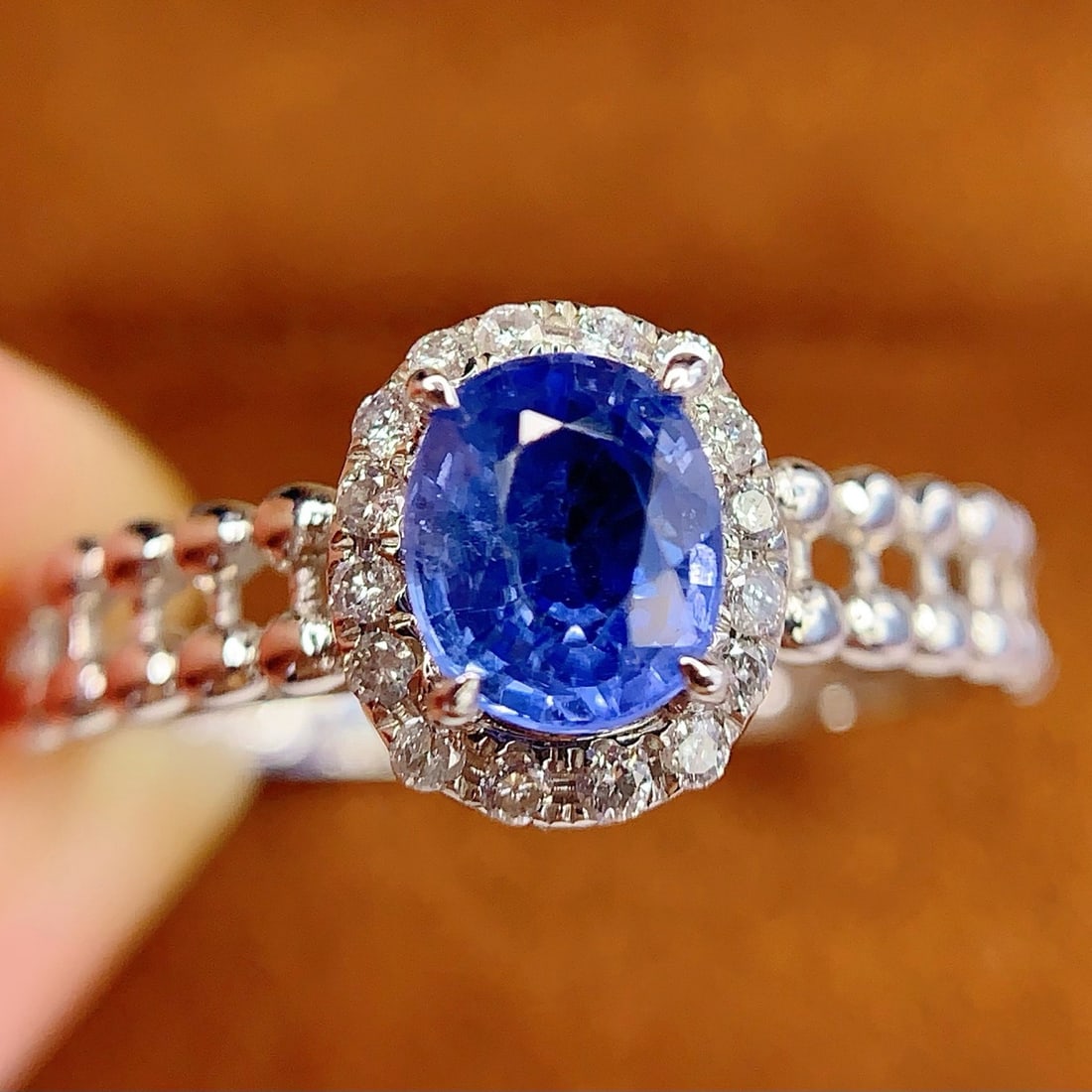 14k Gold 1.35 Ct Natural Sapphire & Diamond Ring - 2
