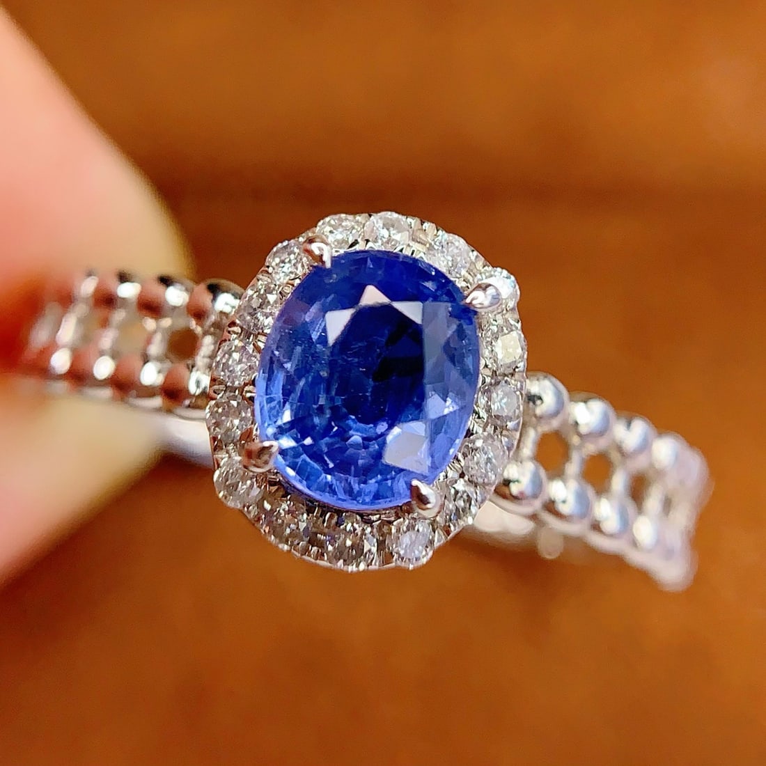 14k Gold 1.35 Ct Natural Sapphire & Diamond Ring - 3