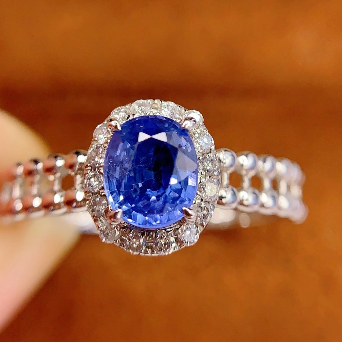 14k Gold 1.35 Ct Natural Sapphire & Diamond Ring - 5