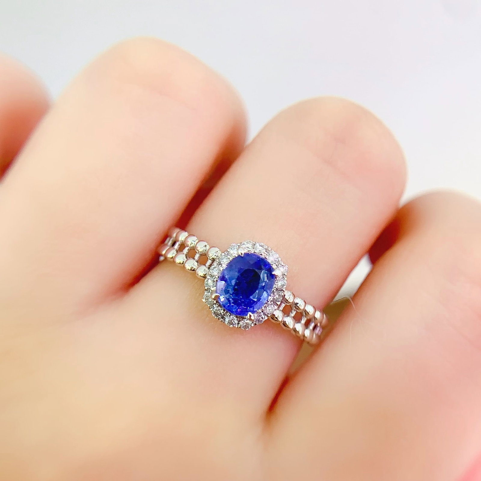 14k Gold 1.35 Ct Natural Sapphire & Diamond Ring - 6