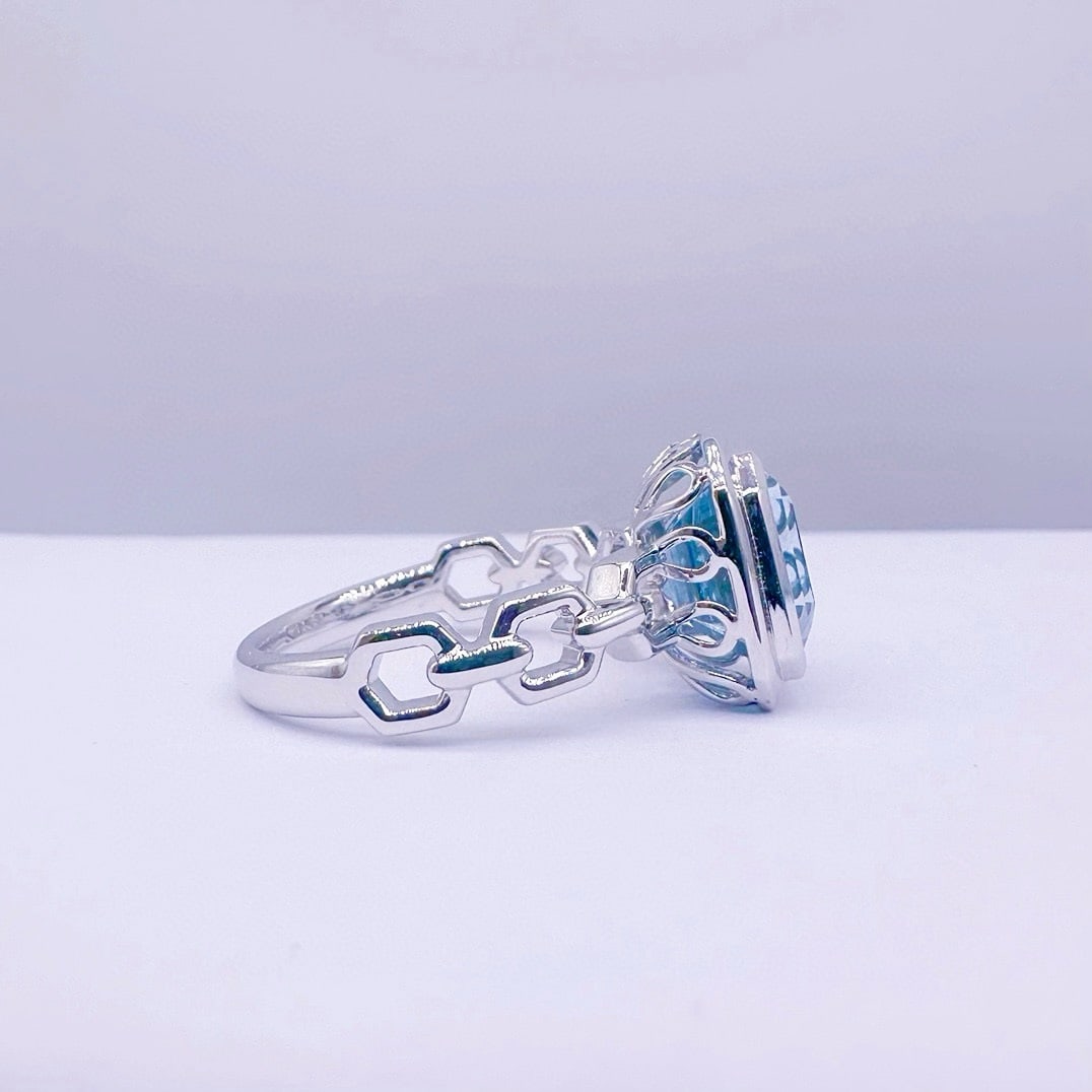 14k Gold 3.0 Ct Natural Aquamarine Ring - 3
