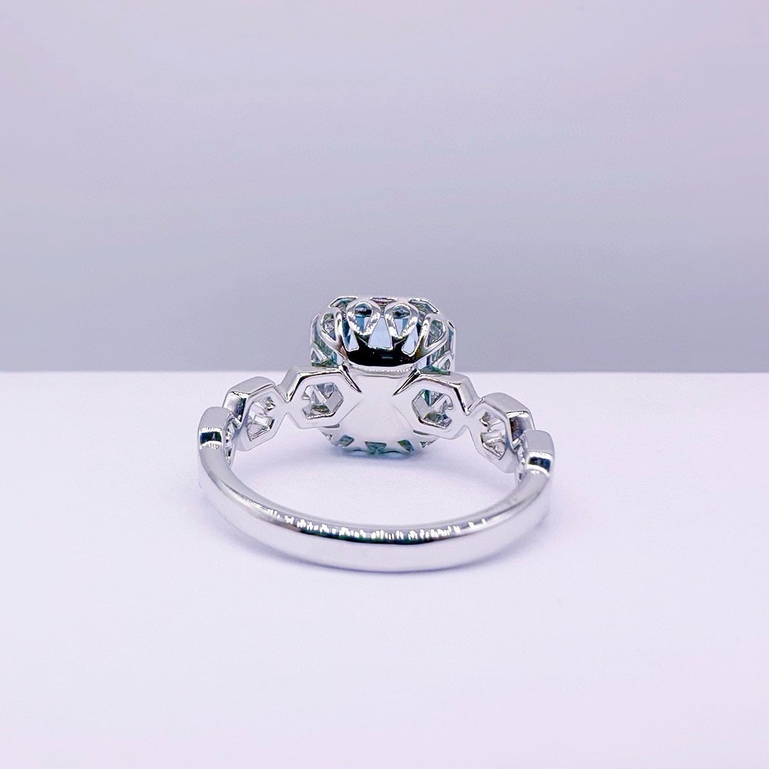 14k Gold 3.0 Ct Natural Aquamarine Ring - 4