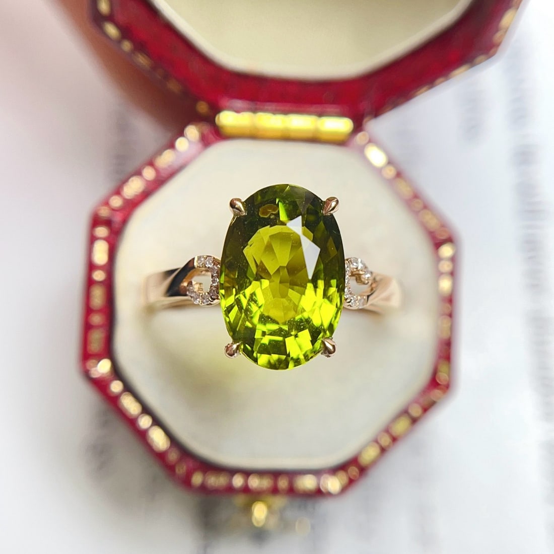 14k Gold 4.00 Ct Natural Tourmaline & Diamond Ring - 2