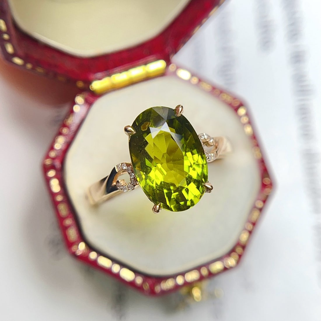 14k Gold 4.00 Ct Natural Tourmaline & Diamond Ring - 3