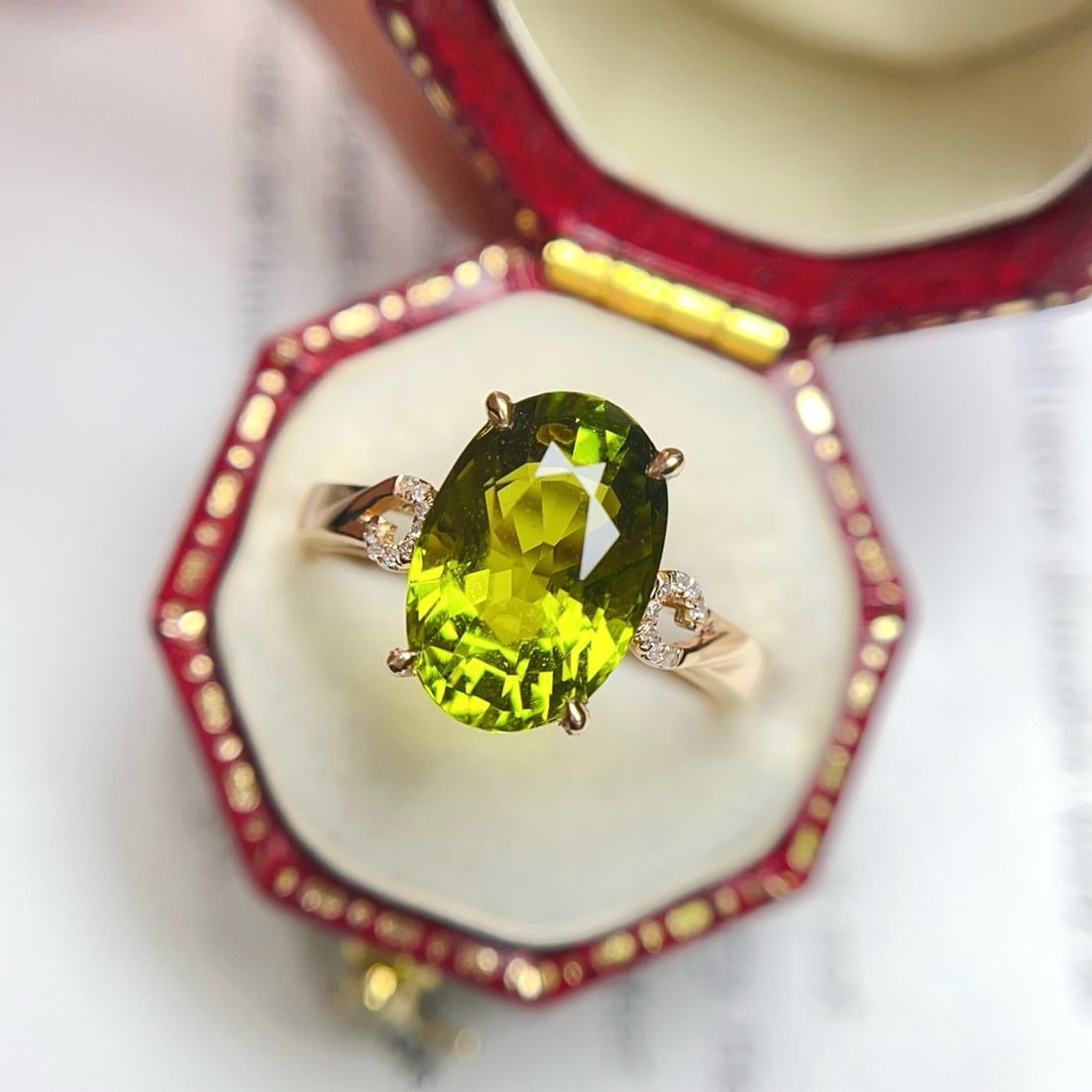 14k Gold 4.00 Ct Natural Tourmaline & Diamond Ring - 4